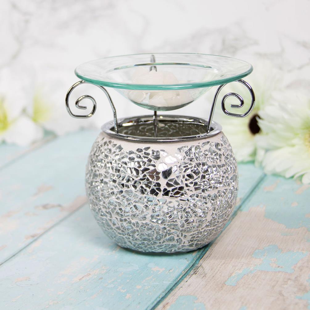 Desire Silver Crackle Mosaic Wax Melt Warmer Extra Image 1